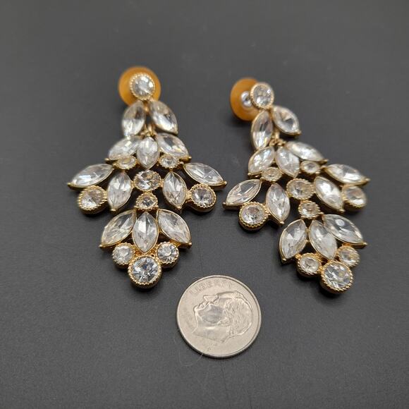 MONET Rhinestone Chandelier Earrings – Wedding / Holiday Glam - Picture 14 of 14